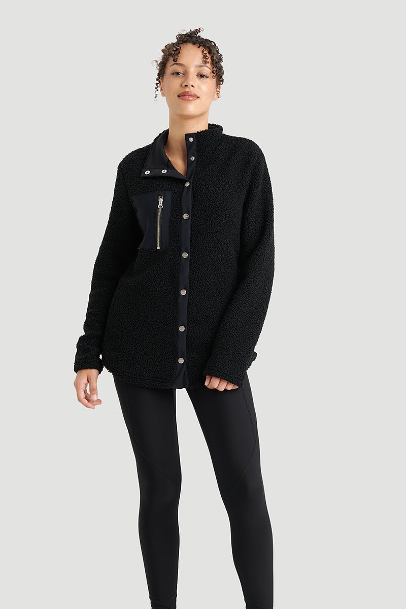 WAIPER EXCLUSIVE OWN オウン#09 BLACK Women's Curly Sherpa Jacket - Black | ORAKI