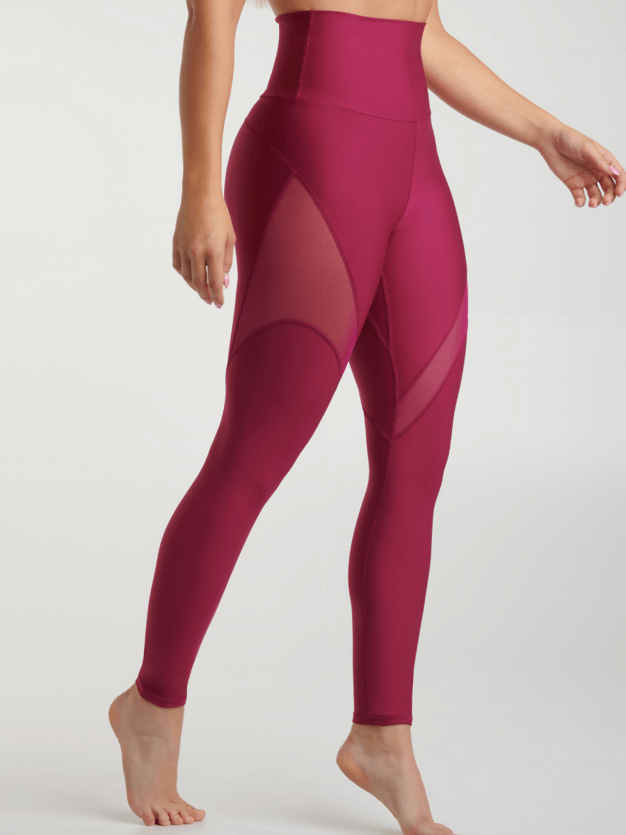 Ecomove and Mesh Exhale Ultra High Rise Legging Raspberry Kiss