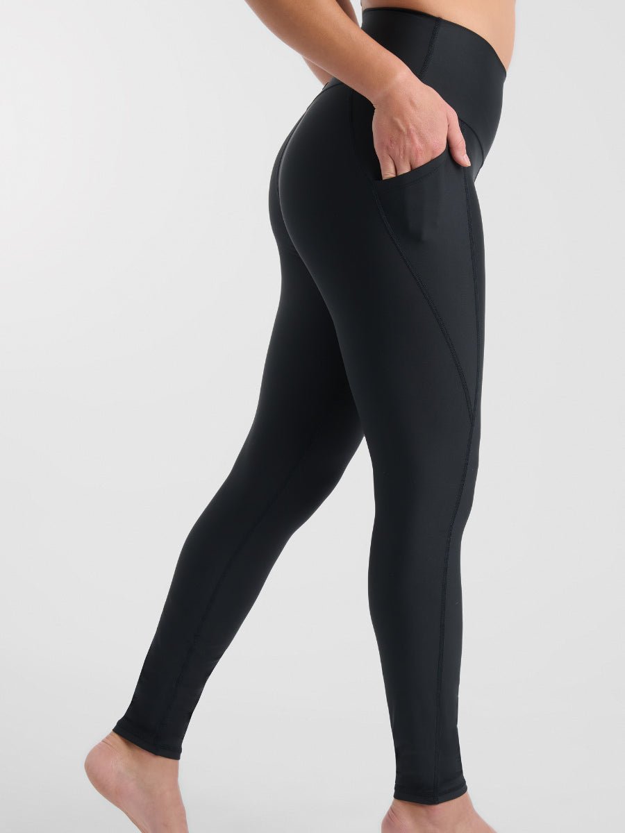 Ecomove and Mesh High-Rise Legging with Pockets - Black