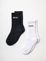 ORAKI Socks, 2-Pair Pack - Black & White