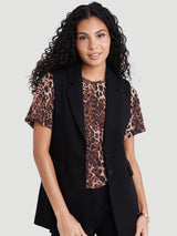 Blazer ajusté sans manches - Noir