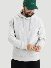 Chandail à capuchon à texture mixte pour homme - Gris pâle chiné
