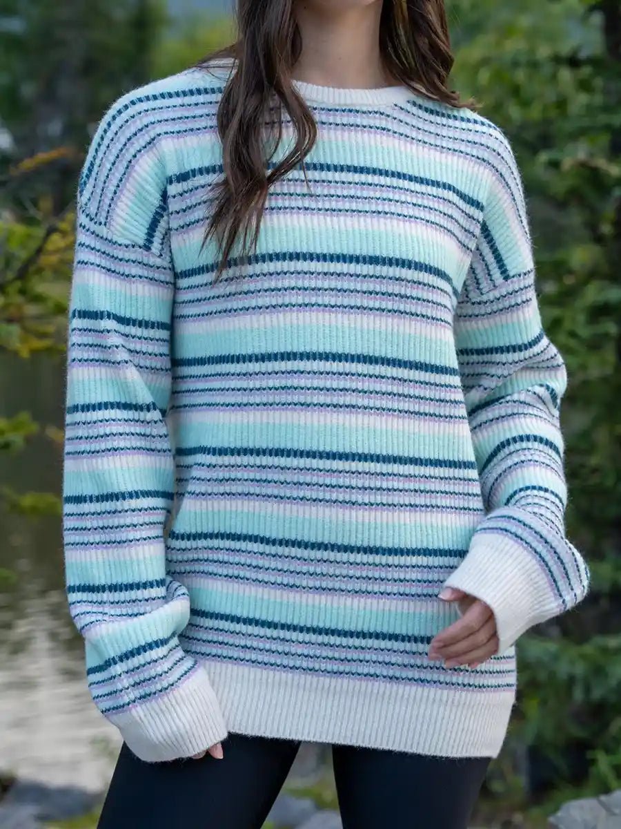 Chandail col rond en tricot à manches longues - Charlevoix