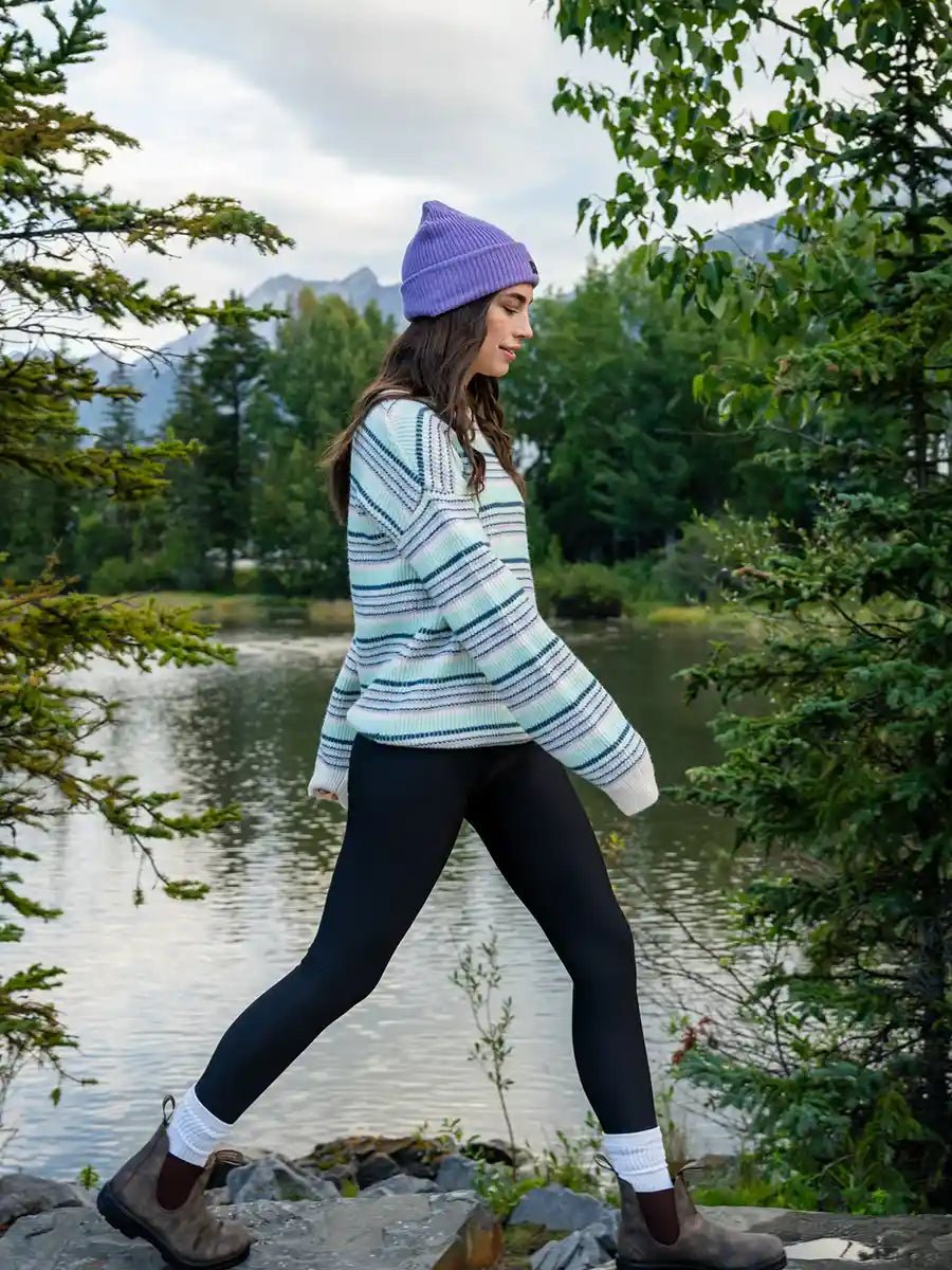 Chandail col rond en tricot à manches longues - Charlevoix