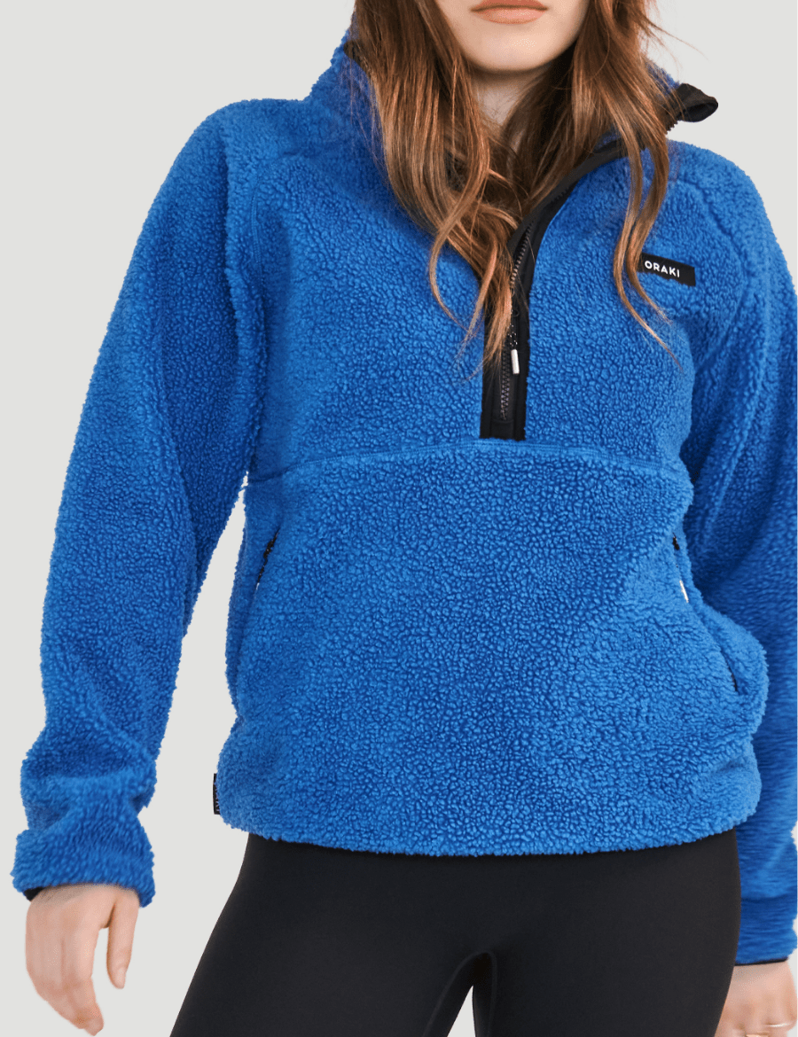 Chandail demi-zip à col montant sherpa Confort - Azura