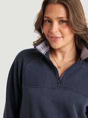 Chandail demi - zip cordon à la taille en Chevron texturé - Coastal