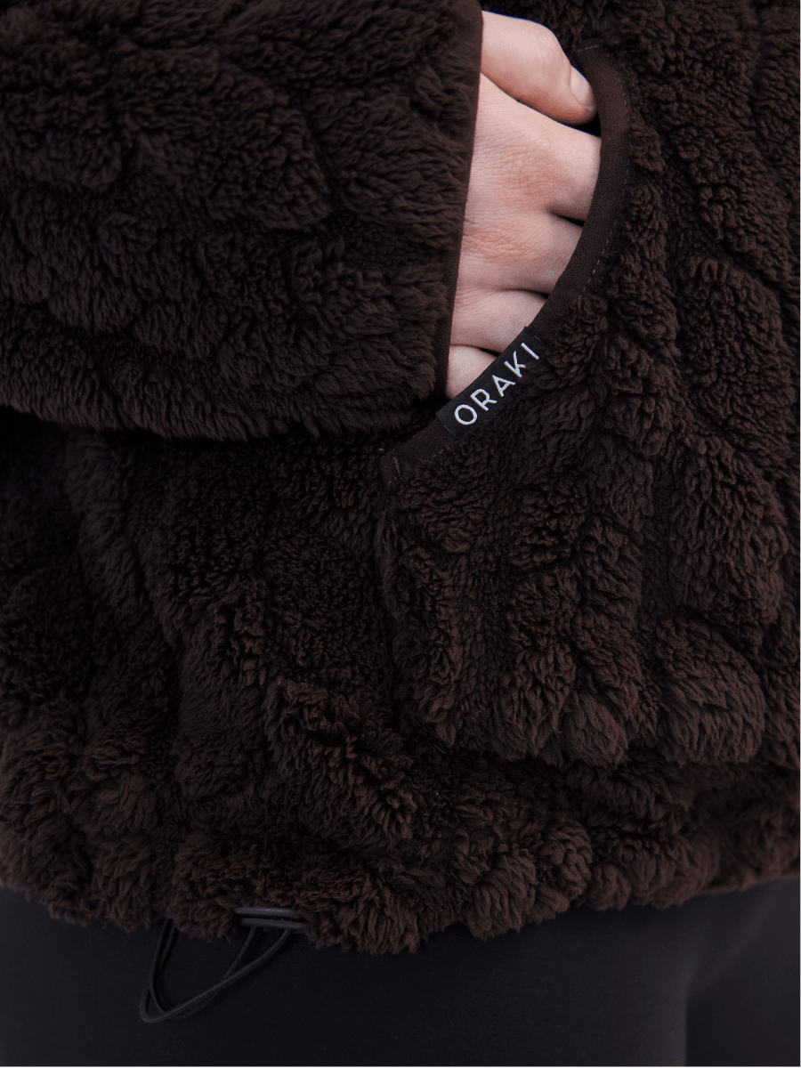 Chandail demi-zip Plush - Café