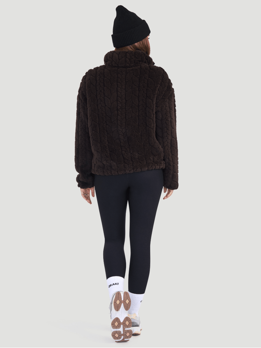 Chandail demi-zip Plush - Café