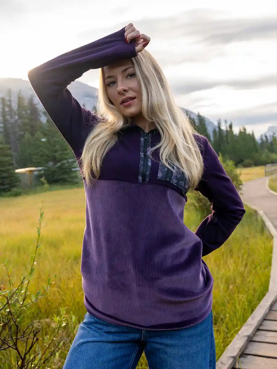 Sweat Polaire Femme Demi-zip - Col V, Manches Longues, Poches, Coupe Ample Pour Automne/hiver - 9