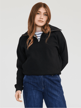 Textured Half-Zip Sweater - Black