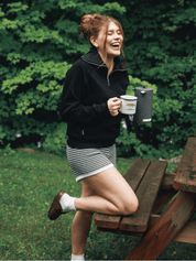 Chandail demi-zip texturé - Noir