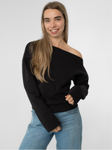 Chandail épaule dévoilée Terry stretch - Noir