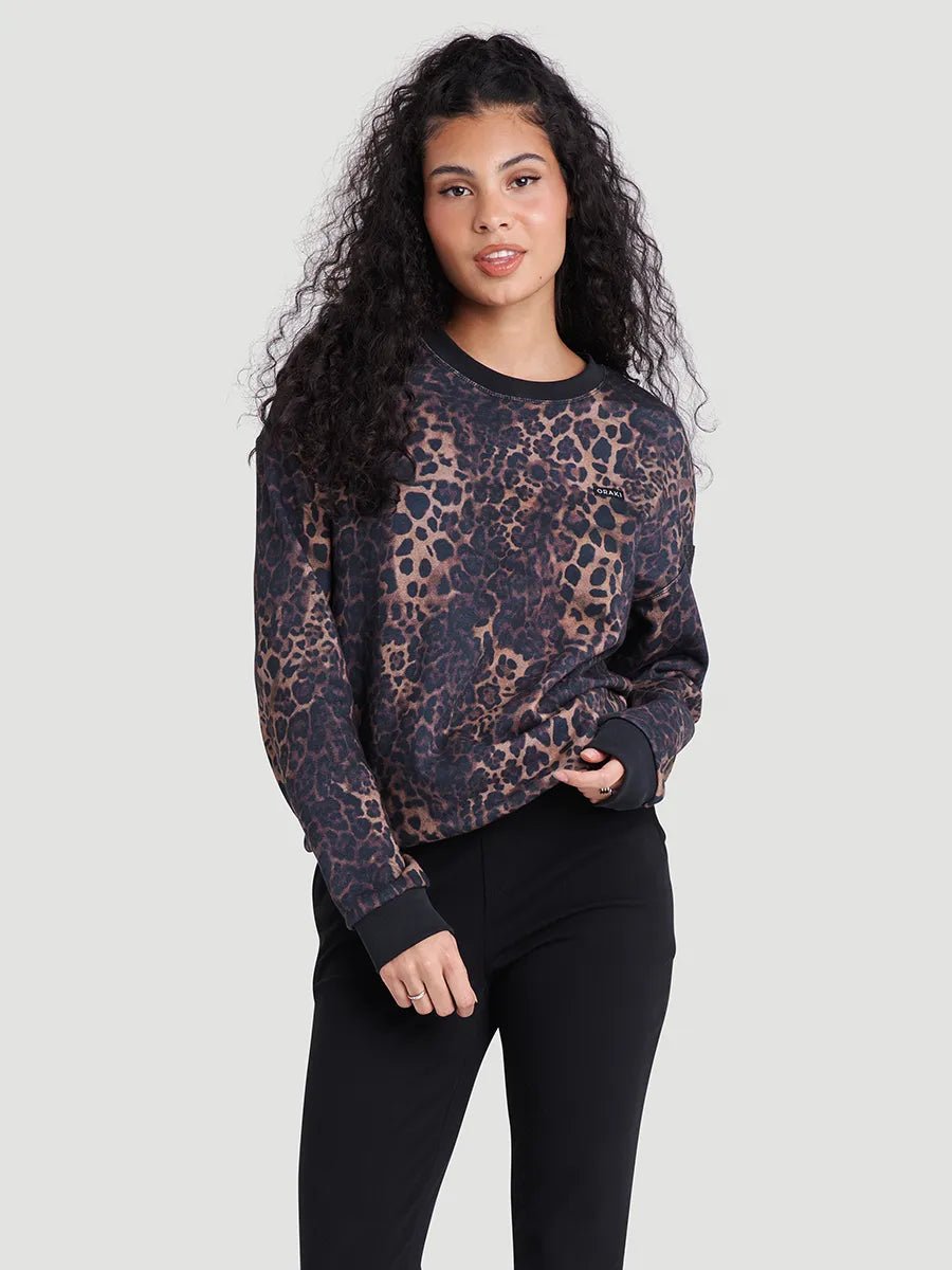 Chandail Fantastic Terry stretch - Léopard foncé