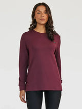 TLJ Souplesse French Terry Long-Sleeved Sweatshirt - Warm Bordeaux