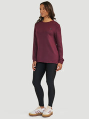TLJ Souplesse French Terry Long-Sleeved Sweatshirt - Warm Bordeaux