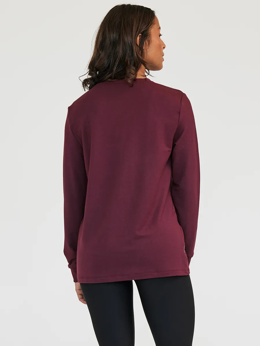 TLJ Souplesse French Terry Long-Sleeved Sweatshirt - Warm Bordeaux