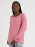 Ecovero™ Relax Back V-Neck Long-sleeve Shirt - Tulip Pink