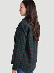 Chemise droite avec poche appliquée - Carreaux chic rustique