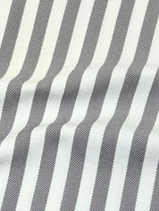 Chemise droite courte avec poche appliquée - Rayé gris - blanc