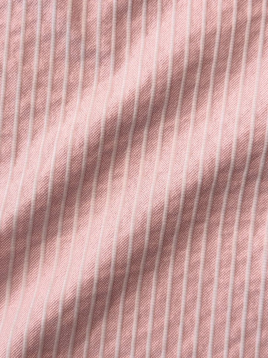Chemise longue Flowy ample à manches roulées - Ligné abricot