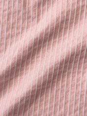 Chemise longue Flowy ample à manches roulées - Ligné abricot