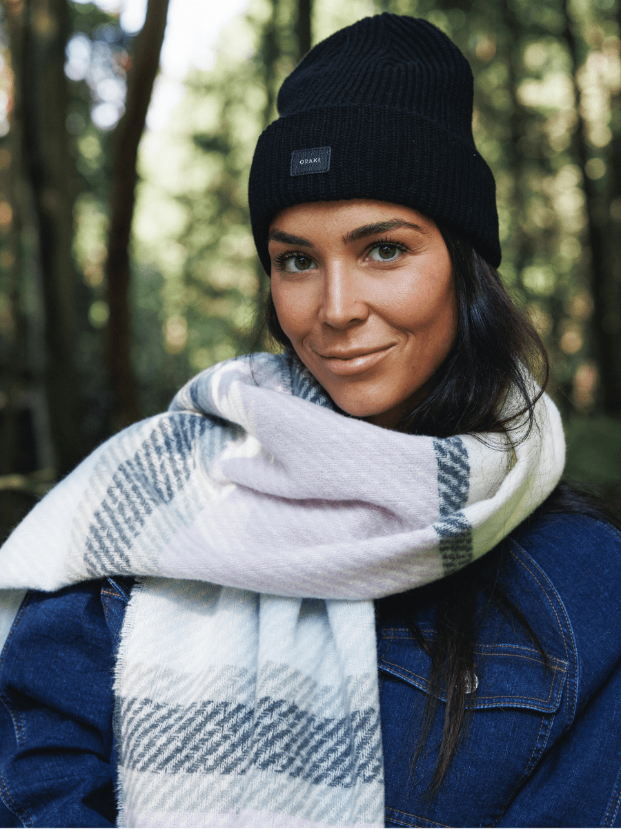 Écharpe douce avec franges - Rayures vibrantes