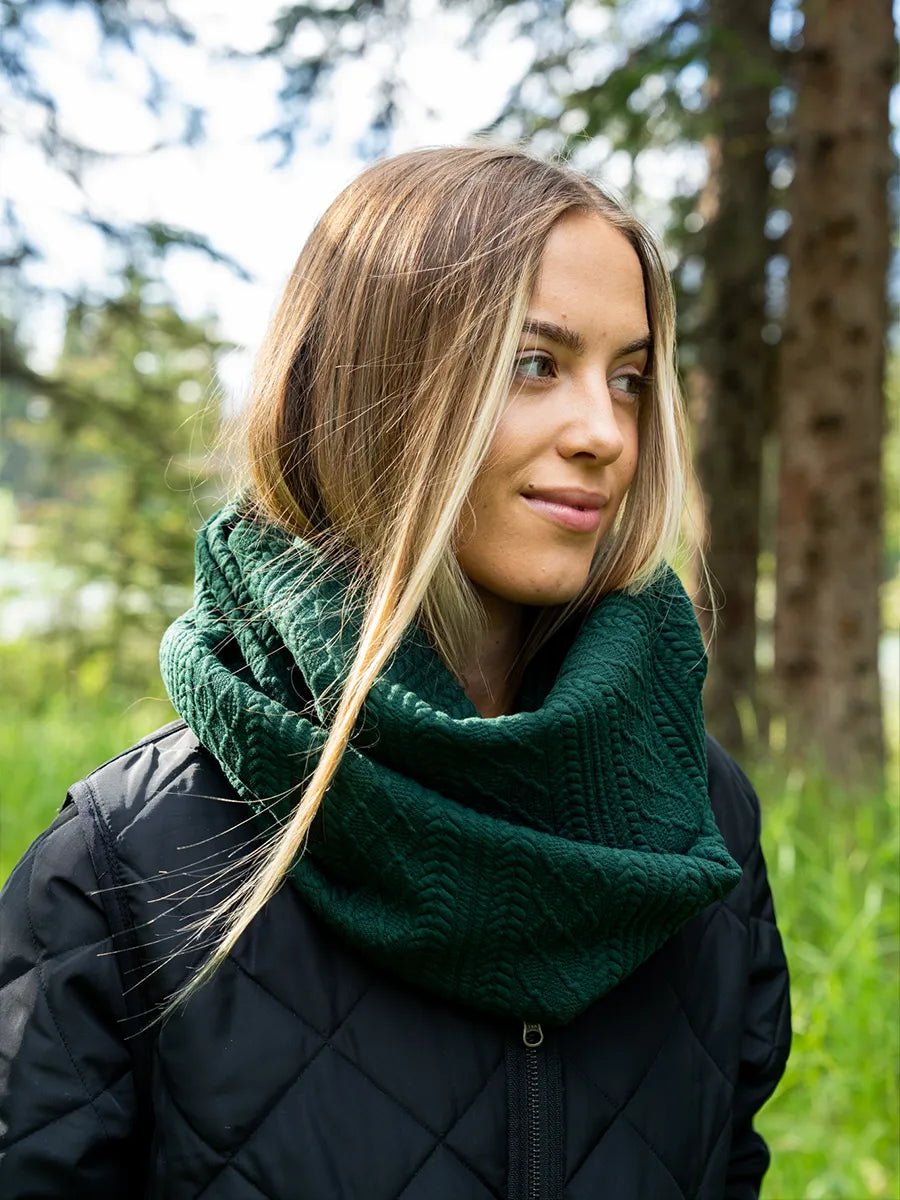 Foulard infini effet tricot - Cèdre