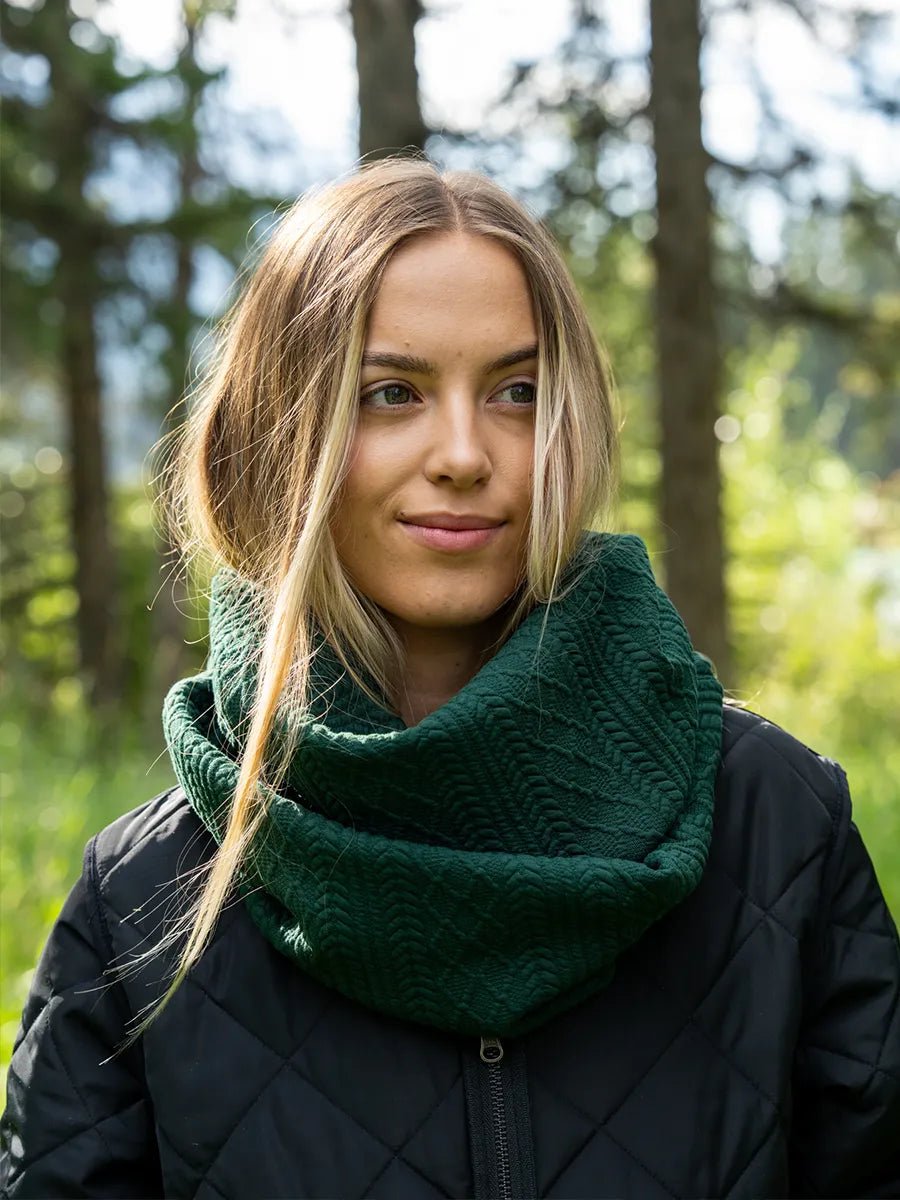 Foulard infini effet tricot - Cèdre