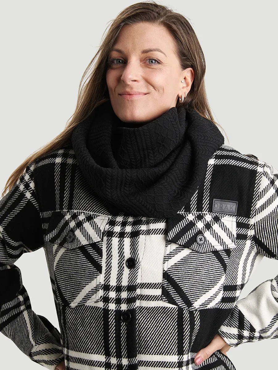 Foulard infini effet tricot - Noir