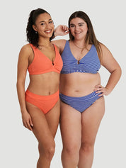 Haut de maillot triangle à anneau Fizz - Rayures Azure
