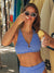 Haut de maillot triangle à anneau Fizz - Rayures Azure