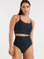 Runaway Cami Tankini Top with Criss Cross Back Straps - Astral Black