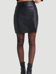 Jupe droite taille haute avec fente Ecochic - Noir