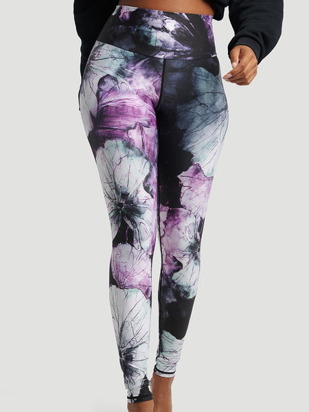 Legging Taille Haute pour Femme Ecomove Dark Flourish ORAKI