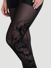Legging collant sculptant ultra taille haute Ecomove avec flocage - Noir