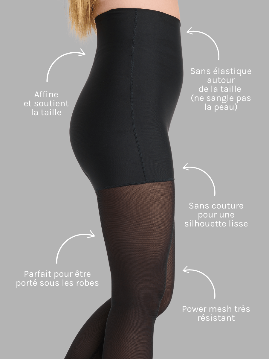 Legging collant sculptant ultra taille haute Ecomove - Noir