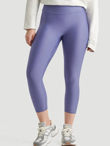 Legging court 21" taille haute Ecomove - Lilas foncé