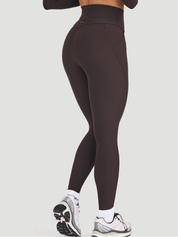 Legging taille haute avec poches Ecocurve - Cacao
