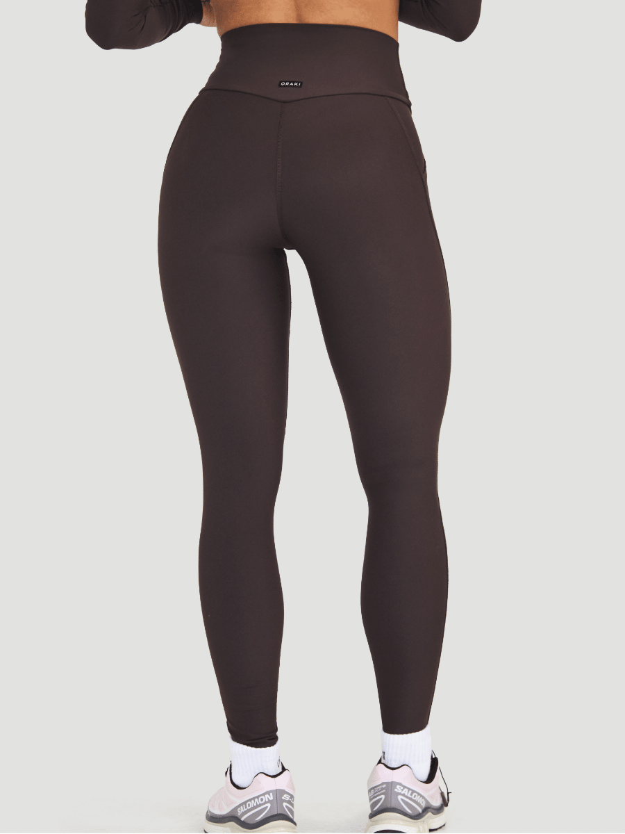Legging taille haute avec poches Ecocurve - Cacao
