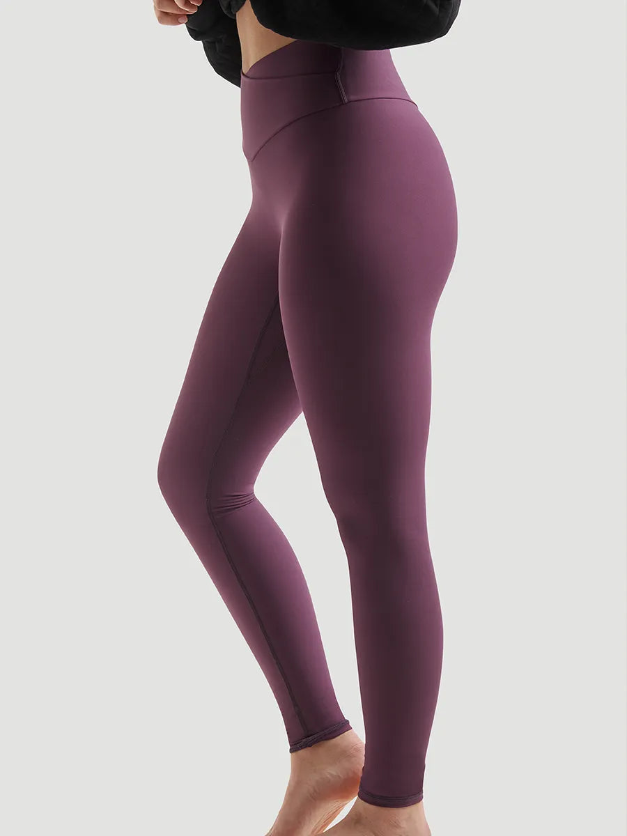Legging taille haute croisée Ecocurve - Prune clair