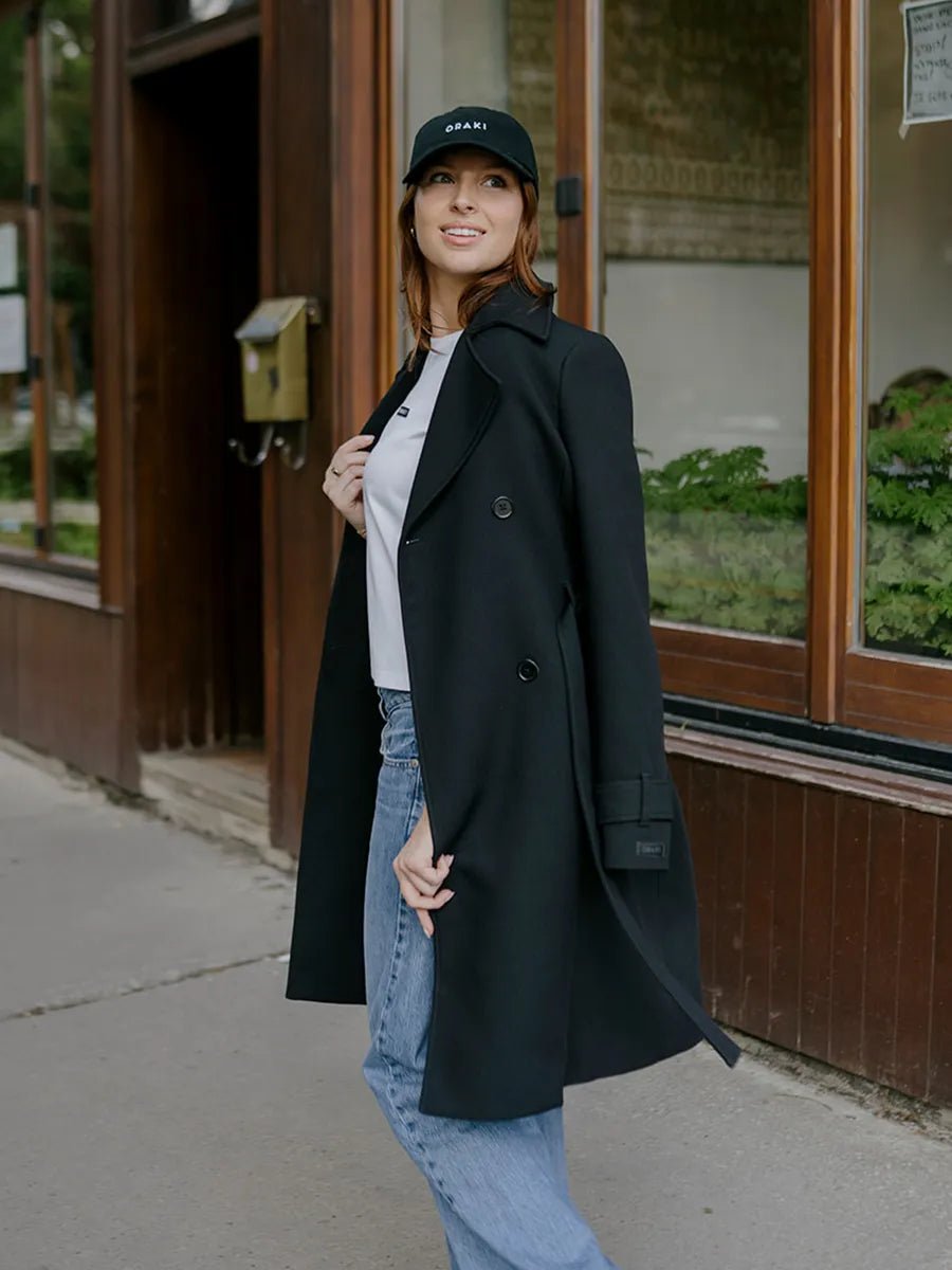 Manteau long cintré trench - Noir