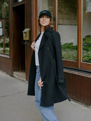 Manteau long cintré trench - Noir