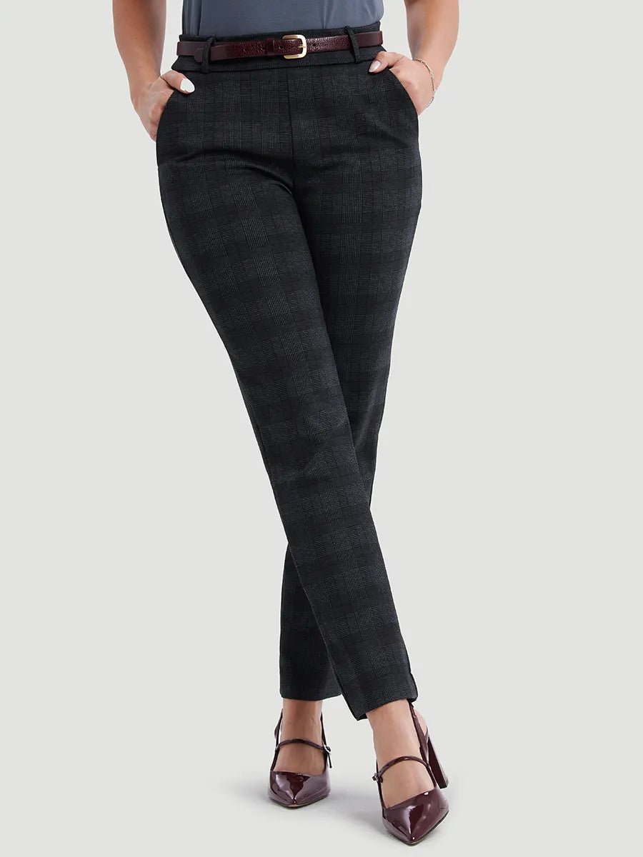 Slim-Leg Pants Grey Plaid1