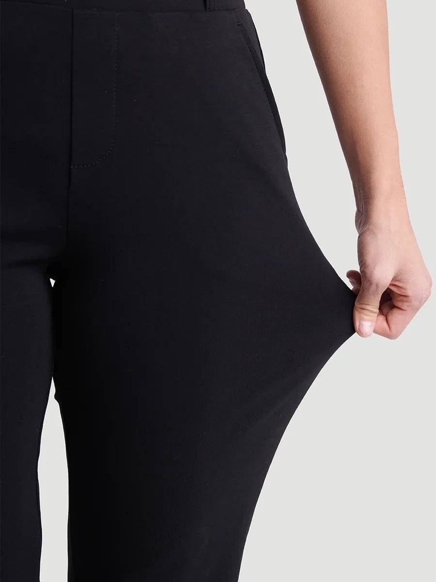 Pantalon à jambes étroites Ponte contour - Noir