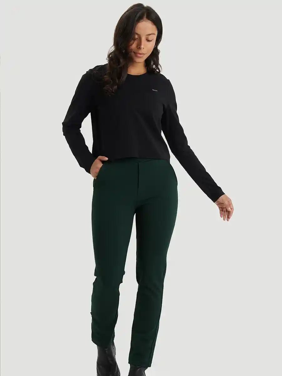 Pantalon à jambes étroites - Vert laurier
