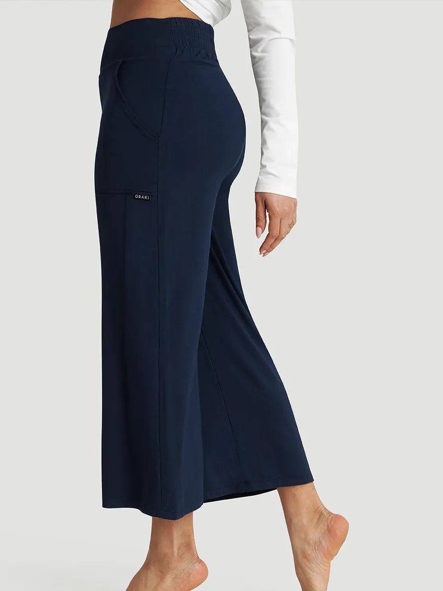 Pantalon à jambes larges fluide SoftTouch - Marine