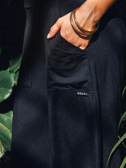Pantalon à jambes larges Fluide SoftTouch - Noir