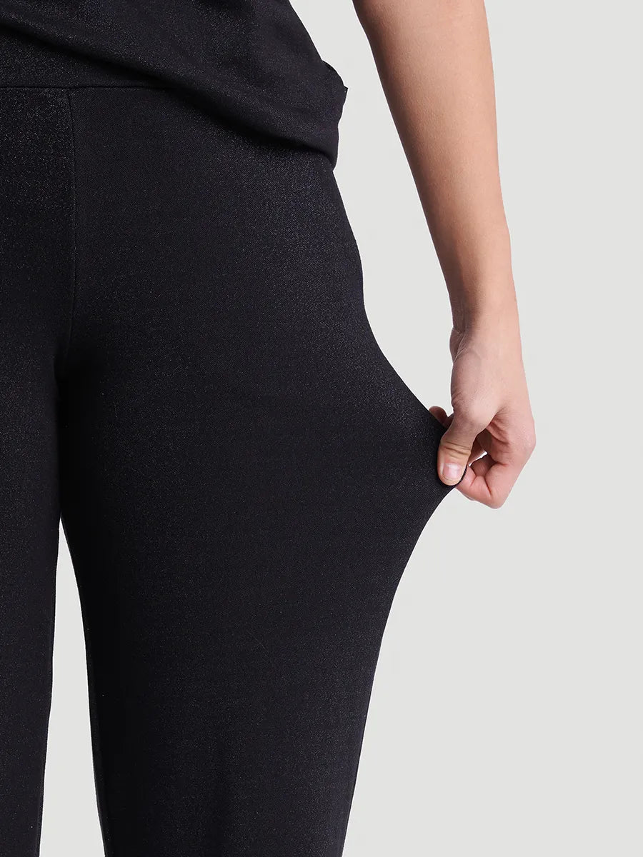 Pantalon jambe droite Ponte métallique - Noir métallique