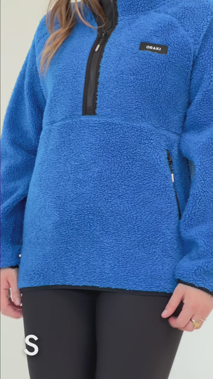 Chandail demi-zip à col montant sherpa Confort - Azura