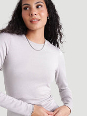 Robe à manches longues et taille plissée - Champagne